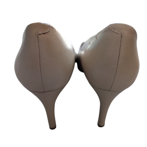 Diane Von Furstenberg High Heels Shoes Nude Beige Smooth Leather Women's 9.5 - Picture 8 of 12
